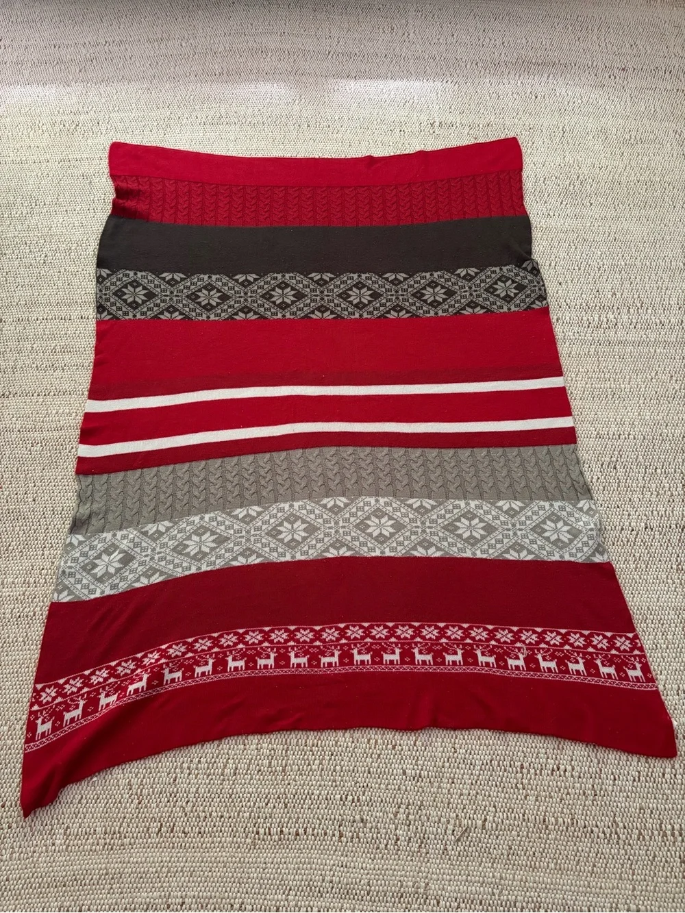 Red Knitted Throw Blankets